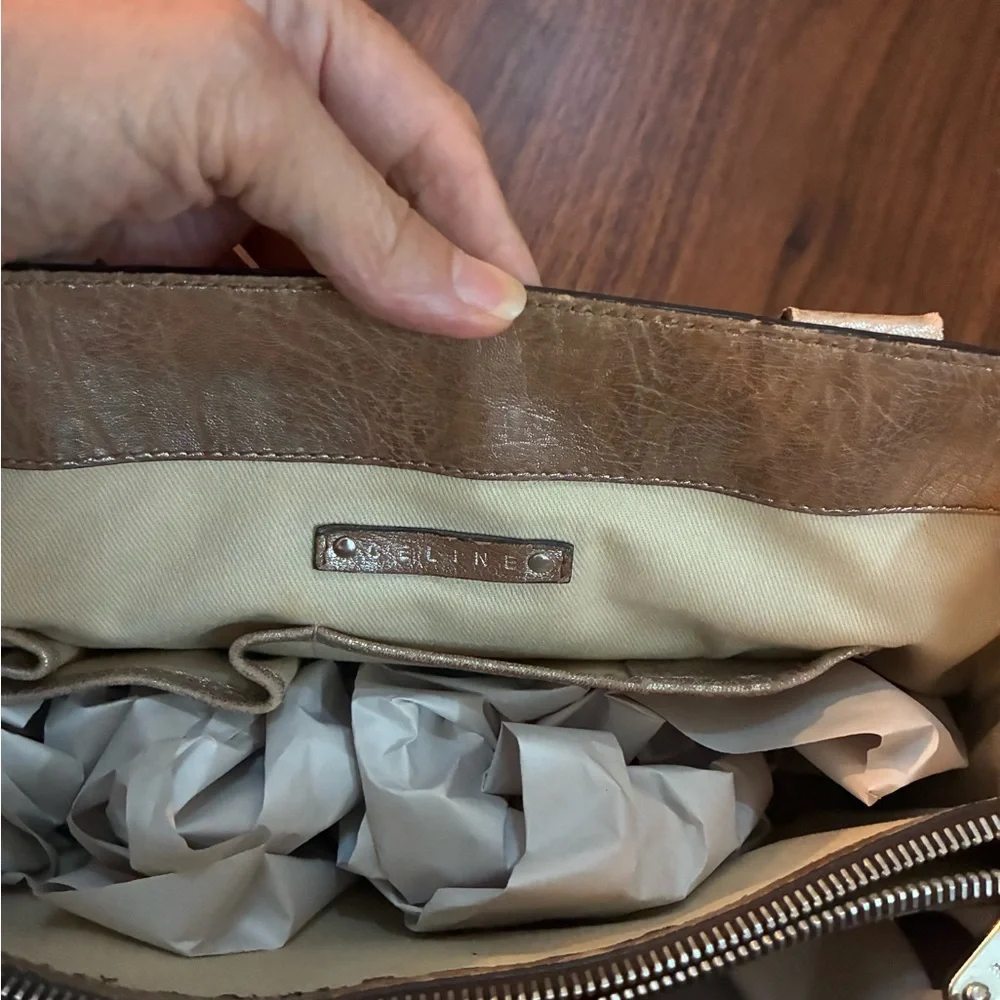 Celine Metallic Gold Leather Tote - Picture 8 of 15